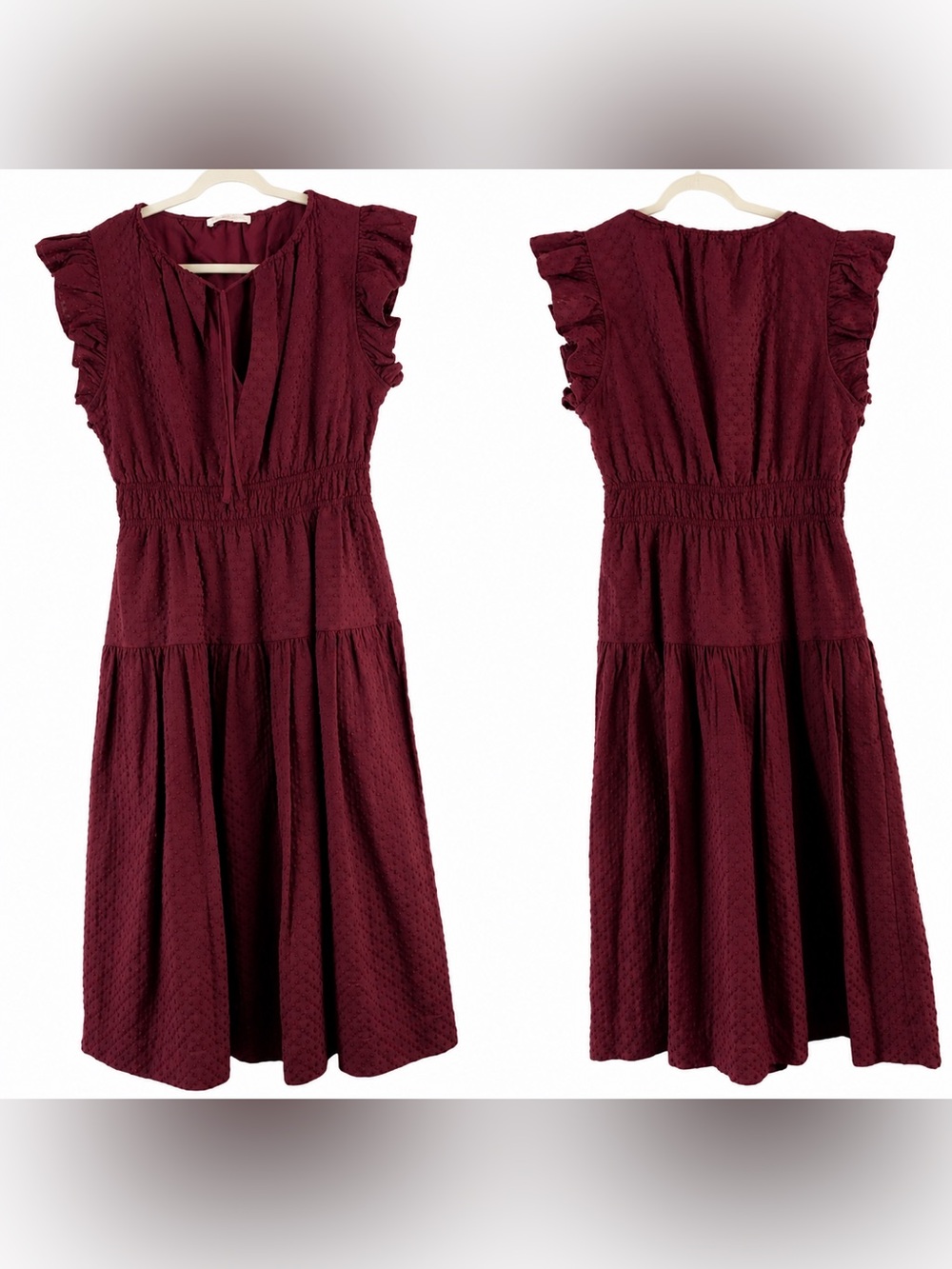 Chelse&Violet Medium smocked midi dress ruffle sleeve romantic cottagecore dress